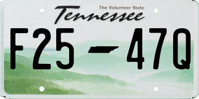 TN license plate F2547Q