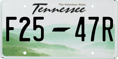 TN license plate F2547R