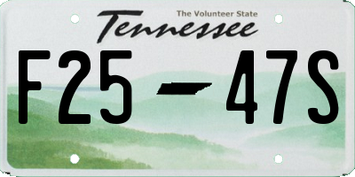 TN license plate F2547S