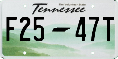 TN license plate F2547T