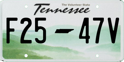 TN license plate F2547V