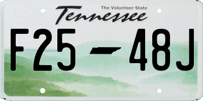 TN license plate F2548J