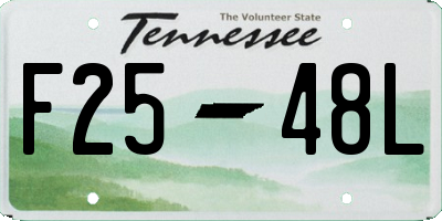 TN license plate F2548L