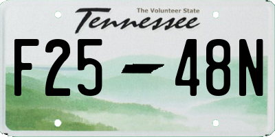 TN license plate F2548N