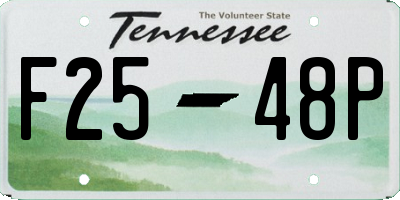 TN license plate F2548P