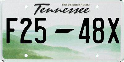 TN license plate F2548X