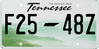 TN license plate F2548Z