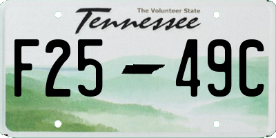 TN license plate F2549C