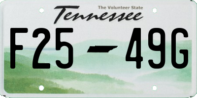 TN license plate F2549G