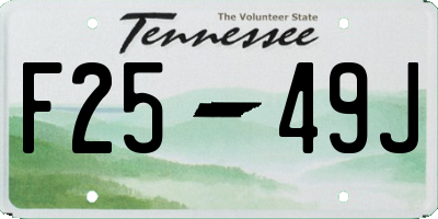 TN license plate F2549J