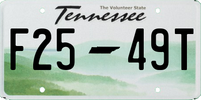 TN license plate F2549T