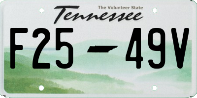 TN license plate F2549V