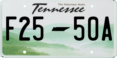 TN license plate F2550A