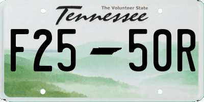 TN license plate F2550R