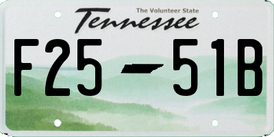 TN license plate F2551B