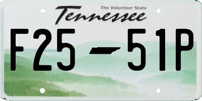 TN license plate F2551P