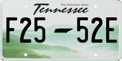TN license plate F2552E