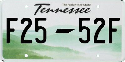 TN license plate F2552F