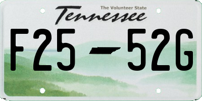 TN license plate F2552G
