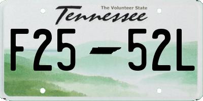 TN license plate F2552L