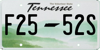 TN license plate F2552S