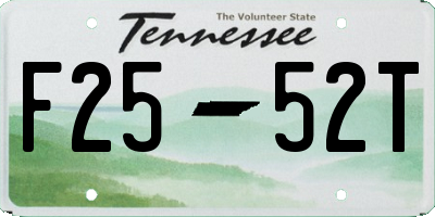 TN license plate F2552T