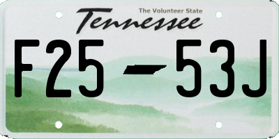 TN license plate F2553J
