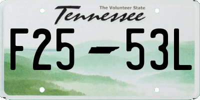 TN license plate F2553L