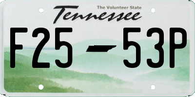 TN license plate F2553P