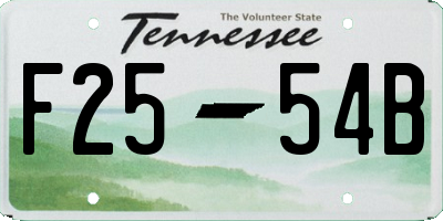 TN license plate F2554B
