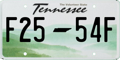 TN license plate F2554F
