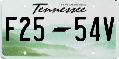 TN license plate F2554V