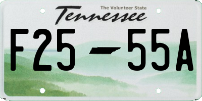 TN license plate F2555A