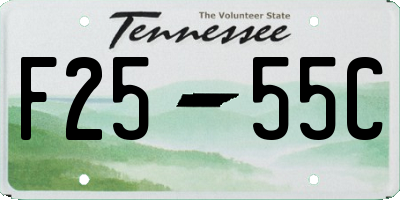 TN license plate F2555C