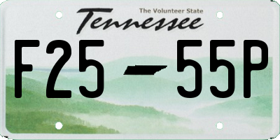 TN license plate F2555P