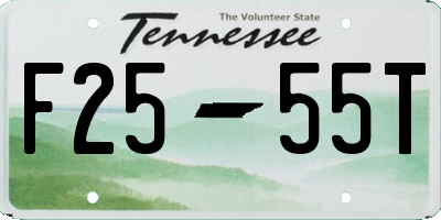TN license plate F2555T