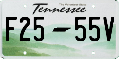 TN license plate F2555V