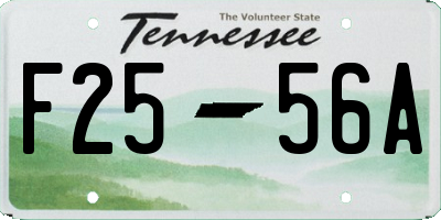 TN license plate F2556A