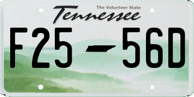 TN license plate F2556D