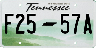 TN license plate F2557A