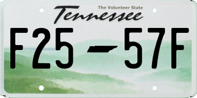 TN license plate F2557F