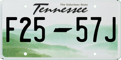 TN license plate F2557J