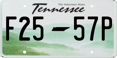 TN license plate F2557P