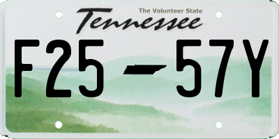 TN license plate F2557Y