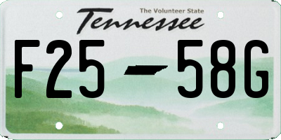 TN license plate F2558G