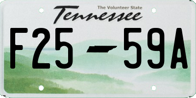 TN license plate F2559A