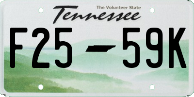 TN license plate F2559K