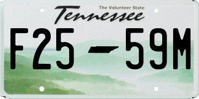 TN license plate F2559M