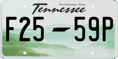 TN license plate F2559P