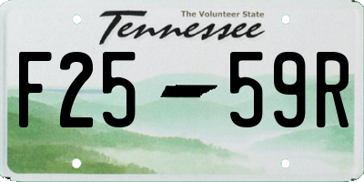 TN license plate F2559R